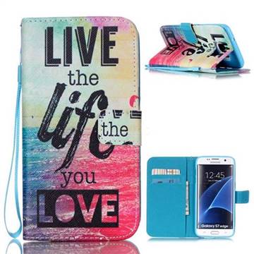 Live the Life Leather Wallet Case for Samsung Galaxy S7 Edge G935