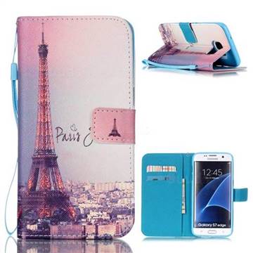Fog Eiffel Tower Leather Wallet Case for Samsung Galaxy S7 Edge G935