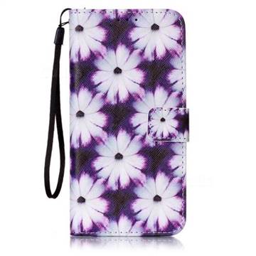 Purple Chrysanthemums Leather Wallet Case for Samsung Galaxy S7 Edge