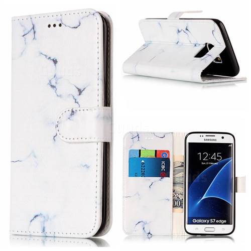 Soft White Marble PU Leather Wallet Case for Samsung Galaxy S7 Edge G935