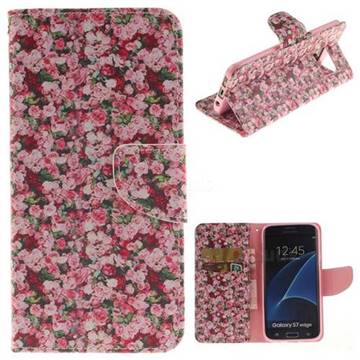 Intensive Floral PU Leather Wallet Case for Samsung Galaxy S7 Edge s7edge