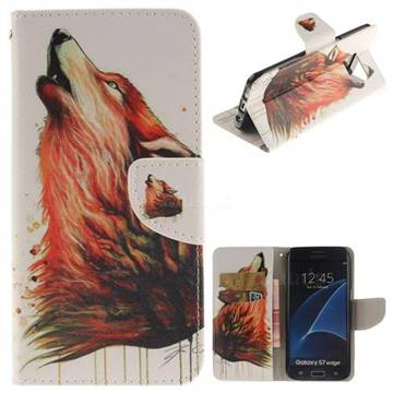 Color Wolf PU Leather Wallet Case for Samsung Galaxy S7 Edge s7edge