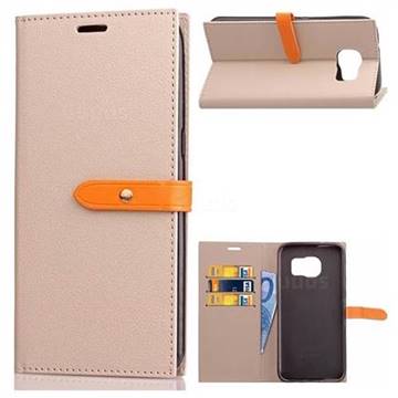 Luxury Fashion Korean PU Leather Wallet Case for Samsung Galaxy S7 Edge s7edge - Gray