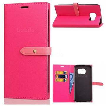 Luxury Fashion Korean PU Leather Wallet Case for Samsung Galaxy S7 Edge s7edge - Rose