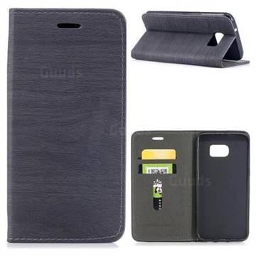 Tree Bark Pattern Automatic suction Leather Wallet Case for Samsung Galaxy S7 Edge s7edge - Gray