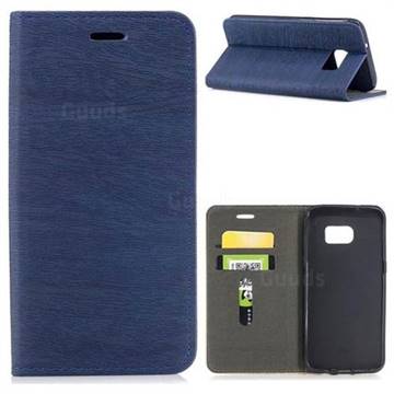Tree Bark Pattern Automatic suction Leather Wallet Case for Samsung Galaxy S7 Edge s7edge - Blue