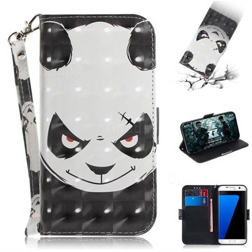 Angry Bear 3D Painted Leather Wallet Phone Case for Samsung Galaxy S7 Edge s7edge