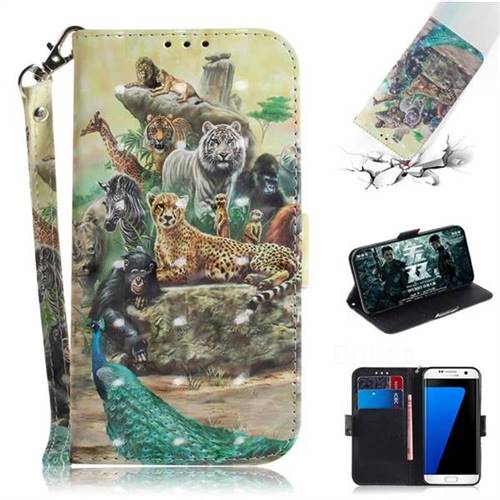 Beast Zoo 3D Painted Leather Wallet Phone Case for Samsung Galaxy S7 Edge s7edge