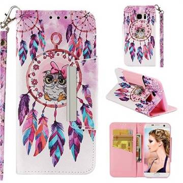 Owl Wind Chimes Big Metal Buckle PU Leather Wallet Phone Case for Samsung Galaxy S7 Edge s7edge