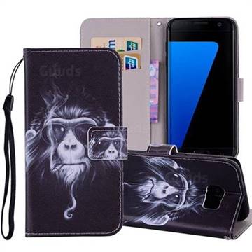 Chimpanzee PU Leather Wallet Phone Case Cover for Samsung Galaxy S7 Edge s7edge