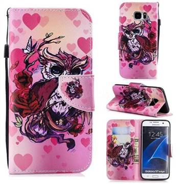 Heart Owl Leather Wallet Case for Samsung Galaxy S7 Edge s7edge