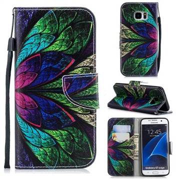 Colorful Leaves Leather Wallet Case for Samsung Galaxy S7 Edge s7edge