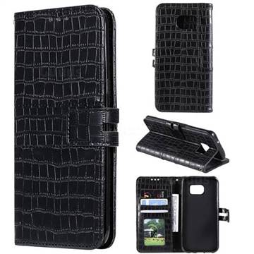 Luxury Crocodile Magnetic Leather Wallet Phone Case For Samsung Galaxy S7 Edge S7edge Black