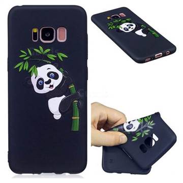 Bamboo Panda 3D Embossed Relief Black Soft Back Cover for Samsung Galaxy S8
