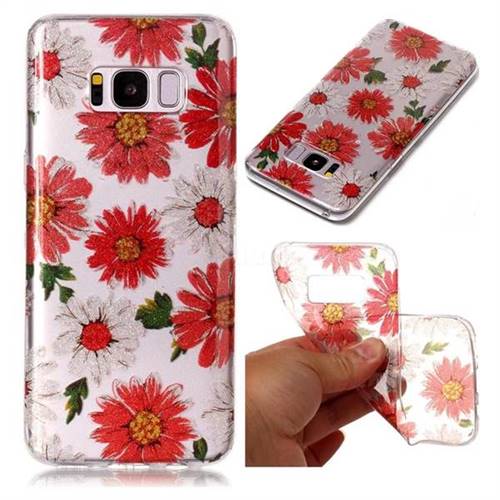 Red Daisy Super Clear Soft TPU Back Cover for Samsung Galaxy S8