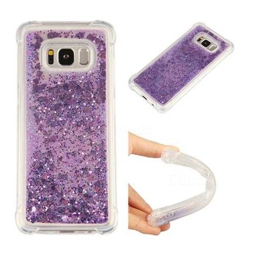 Dynamic Liquid Glitter Sand Quicksand Star TPU Case for Samsung Galaxy S8 - Purple