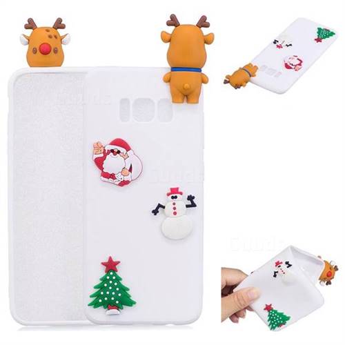 White Elk Christmas Xmax Soft 3D Silicone Case for Samsung Galaxy S8