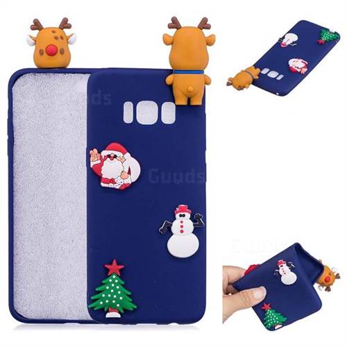 Navy Elk Christmas Xmax Soft 3D Silicone Case for Samsung Galaxy S8