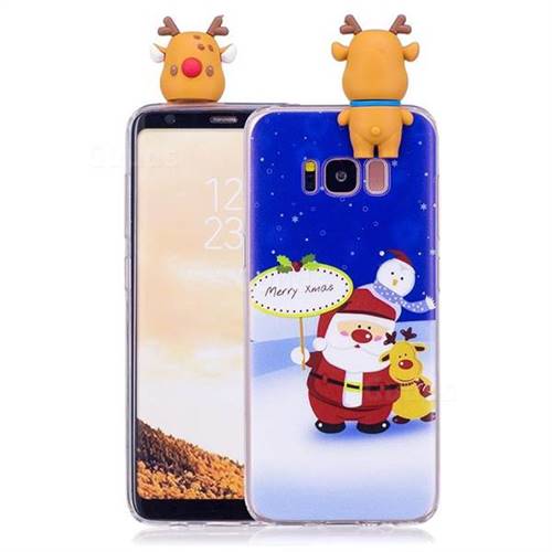 Snow Santa Claus Soft 3D Climbing Doll Soft Case for Samsung Galaxy S8