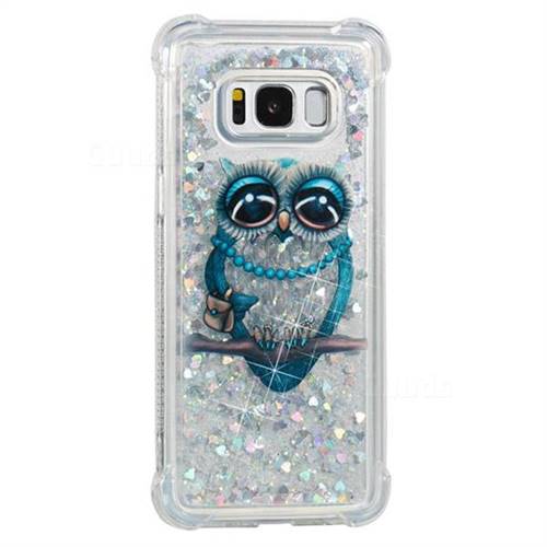 Sweet Gray Owl Dynamic Liquid Glitter Sand Quicksand Star TPU Case for Samsung Galaxy S8