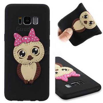 Bowknot Girl Owl Soft 3D Silicone Case for Samsung Galaxy S8 - Black