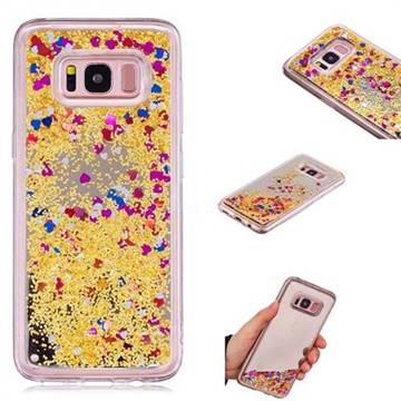 Glitter Sand Mirror Quicksand Dynamic Liquid Star TPU Case for Samsung Galaxy S8 - Yellow