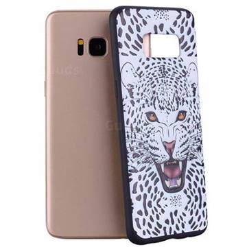 Snow Leopard 3D Embossed Relief Black Soft Back Cover for Samsung Galaxy S8
