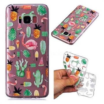 Cactus Flamingos Super Clear Soft TPU Back Cover for Samsung Galaxy S8