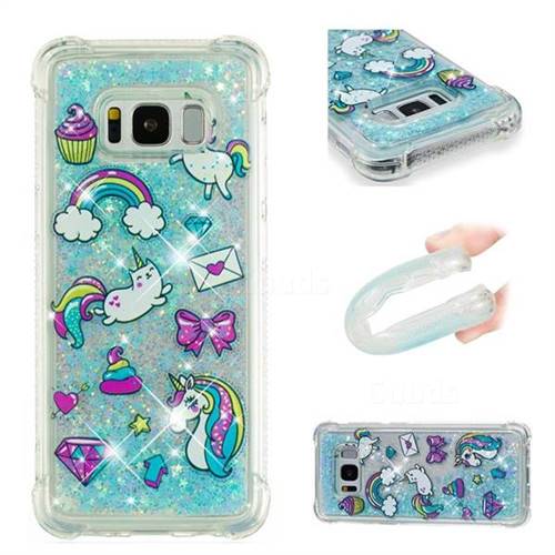 Fashion Unicorn Dynamic Liquid Glitter Sand Quicksand Star TPU Case for Samsung Galaxy S8