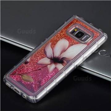Lotus Glassy Glitter Quicksand Dynamic Liquid Soft Phone Case for Samsung Galaxy S8