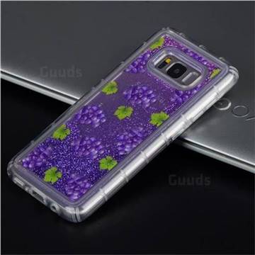 Purple Grape Glassy Glitter Quicksand Dynamic Liquid Soft Phone Case for Samsung Galaxy S8