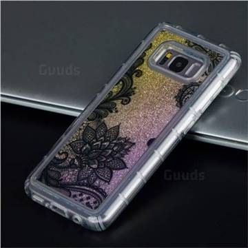 Diagonal Lace Glassy Glitter Quicksand Dynamic Liquid Soft Phone Case for Samsung Galaxy S8