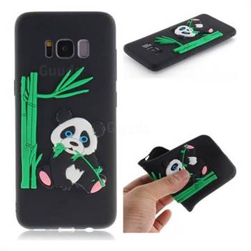 Panda Eating Bamboo Soft 3D Silicone Case for Samsung Galaxy S8 - Black