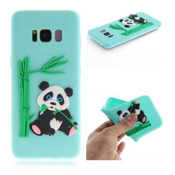 Panda Eating Bamboo Soft 3D Silicone Case for Samsung Galaxy S8 - Green