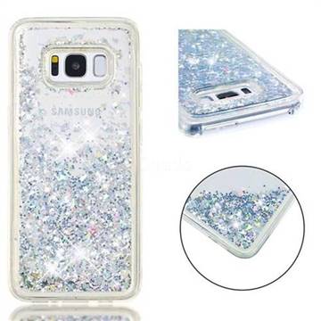 Dynamic Liquid Glitter Quicksand Sequins TPU Phone Case for Samsung Galaxy S8 - Silver