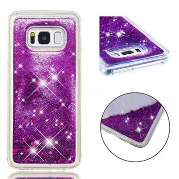 Dynamic Liquid Glitter Quicksand Sequins TPU Phone Case for Samsung Galaxy S8 - Purple
