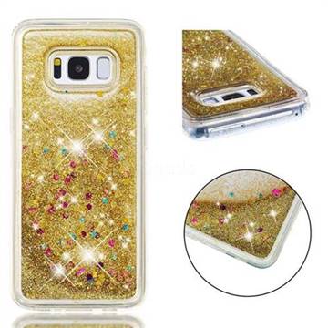 Dynamic Liquid Glitter Quicksand Sequins TPU Phone Case for Samsung Galaxy S8 - Golden
