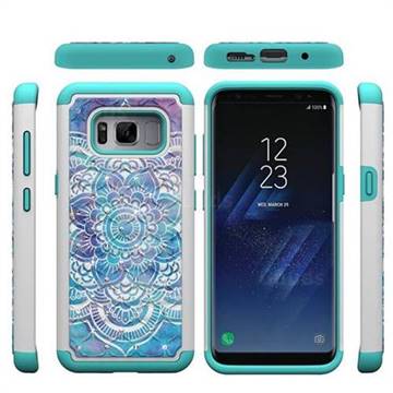 Mandala Studded Rhinestone Bling Diamond Shock Absorbing Hybrid Defender Rugged Phone Case Cover for Samsung Galaxy S8