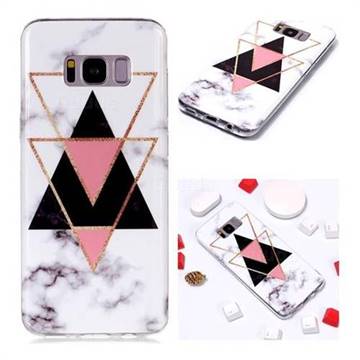 Inverted Triangle Black Soft TPU Marble Pattern Phone Case for Samsung Galaxy S8
