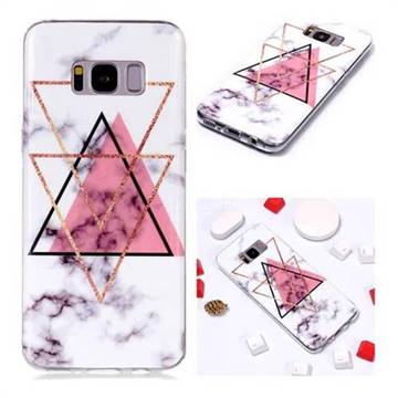 Inverted Triangle Powder Soft TPU Marble Pattern Phone Case for Samsung Galaxy S8