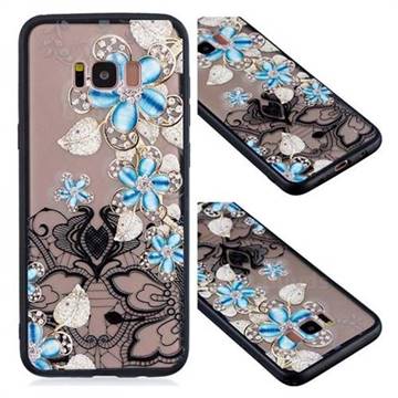 Lilac Lace Diamond Flower Soft TPU Back Cover for Samsung Galaxy S8