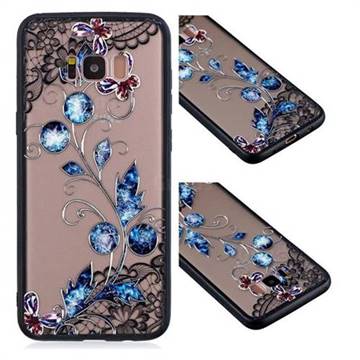 Butterfly Lace Diamond Flower Soft TPU Back Cover for Samsung Galaxy S8