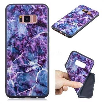 Marble 3D Embossed Relief Black TPU Cell Phone Back Cover for Samsung Galaxy S8
