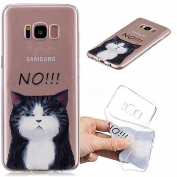 Cat Say No Clear Varnish Soft Phone Back Cover for Samsung Galaxy S8