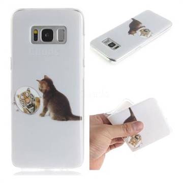 Cat and Tiger IMD Soft TPU Cell Phone Back Cover for Samsung Galaxy S8