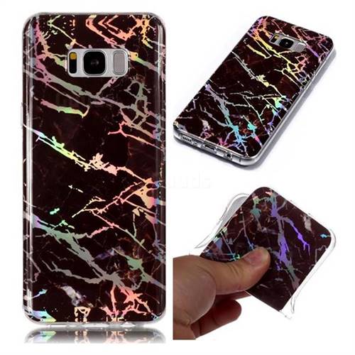 Black Brown Marble Pattern Bright Color Laser Soft TPU Case for Samsung Galaxy S8
