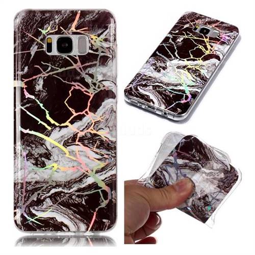 White Black Marble Pattern Bright Color Laser Soft TPU Case for Samsung Galaxy S8