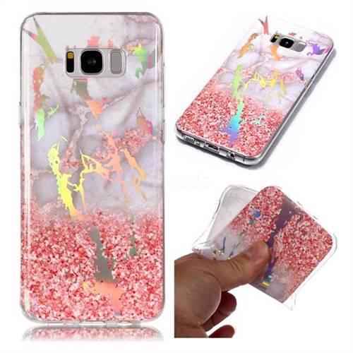 Powder Sandstone Marble Pattern Bright Color Laser Soft TPU Case for Samsung Galaxy S8