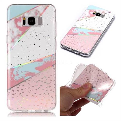 Matching Color Marble Pattern Bright Color Laser Soft TPU Case for Samsung Galaxy S8