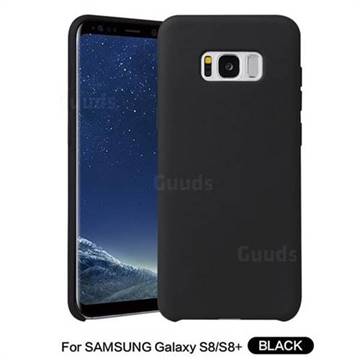 Howmak Slim Liquid Silicone Rubber Shockproof Phone Case Cover for Samsung Galaxy S8 - Black